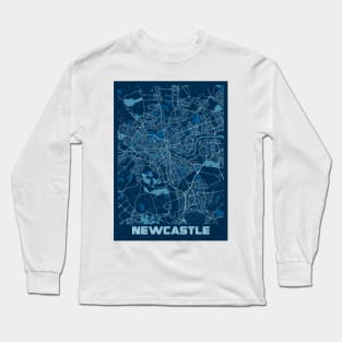 Newcastle - United Kingdom Peace City Map Long Sleeve T-Shirt